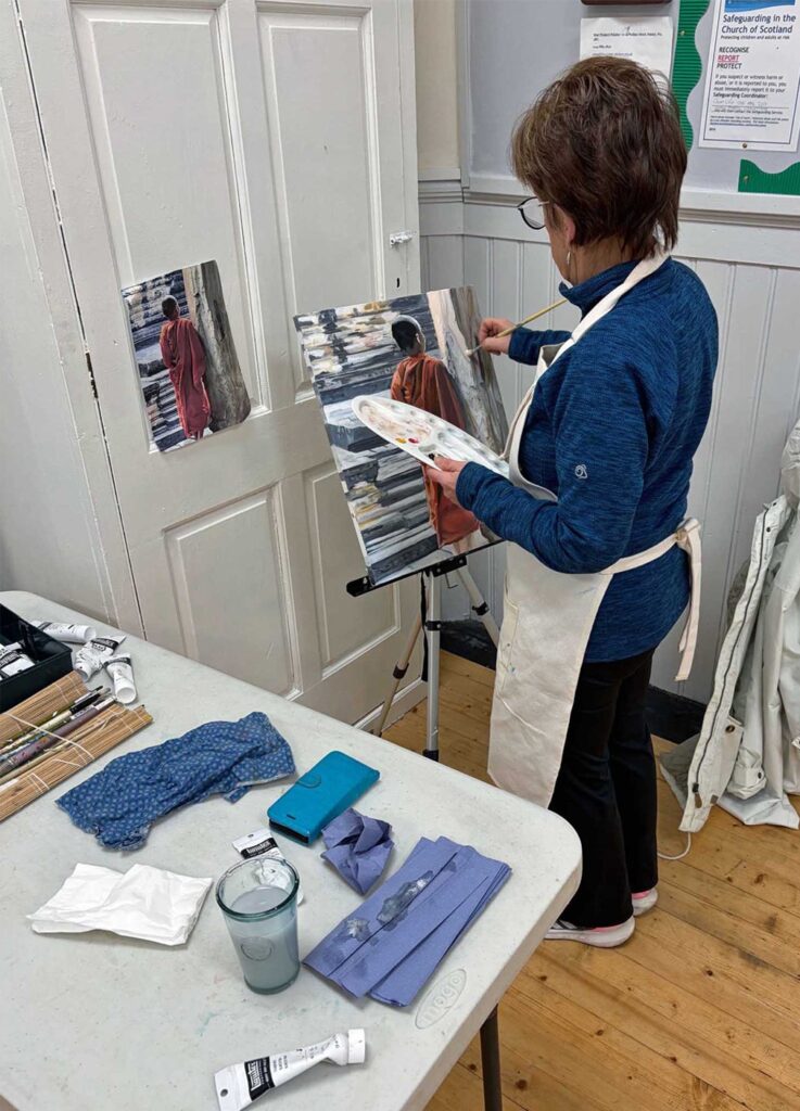 Art & Painting group member at work 2