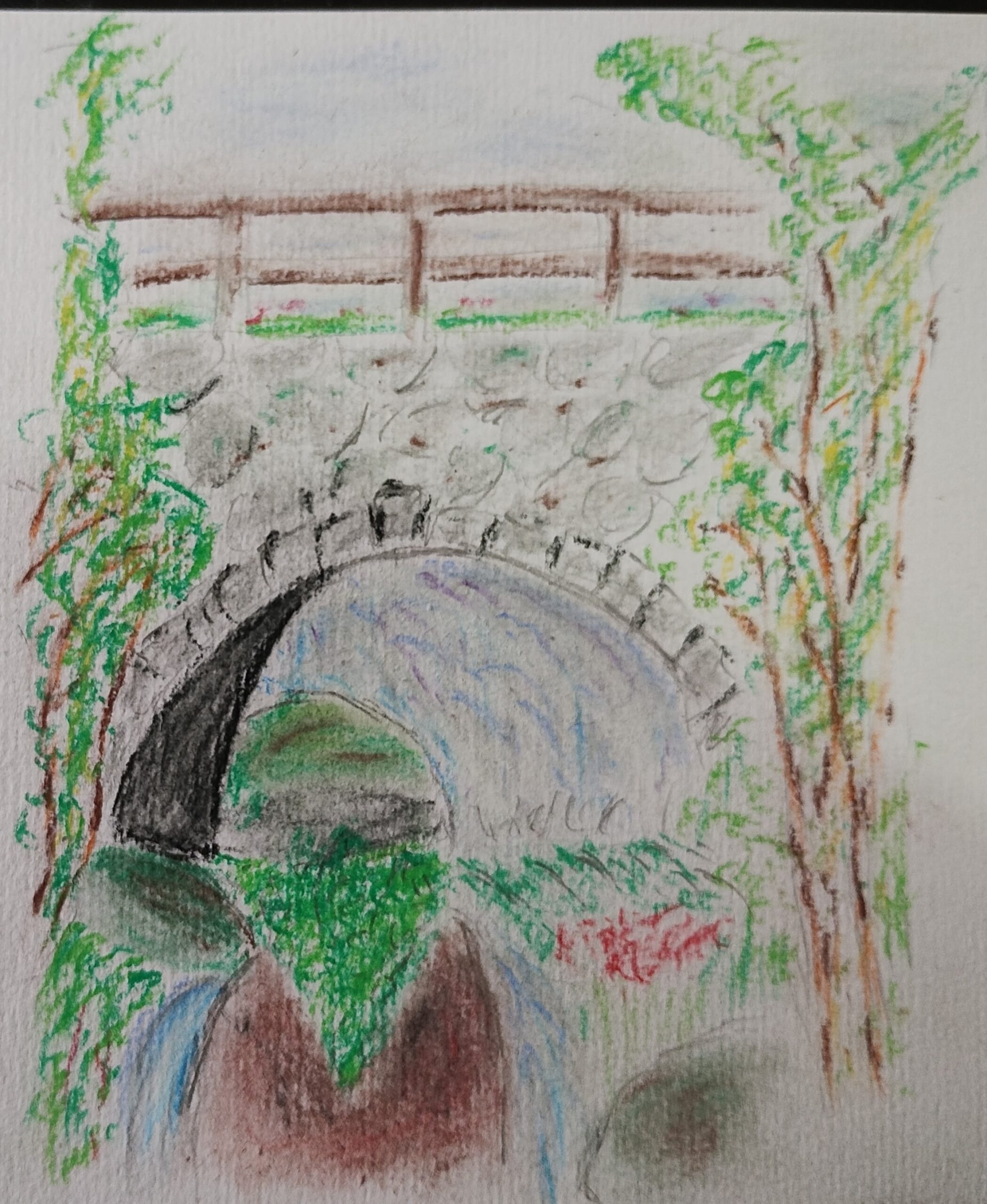 Rouken Glen bridge sketch